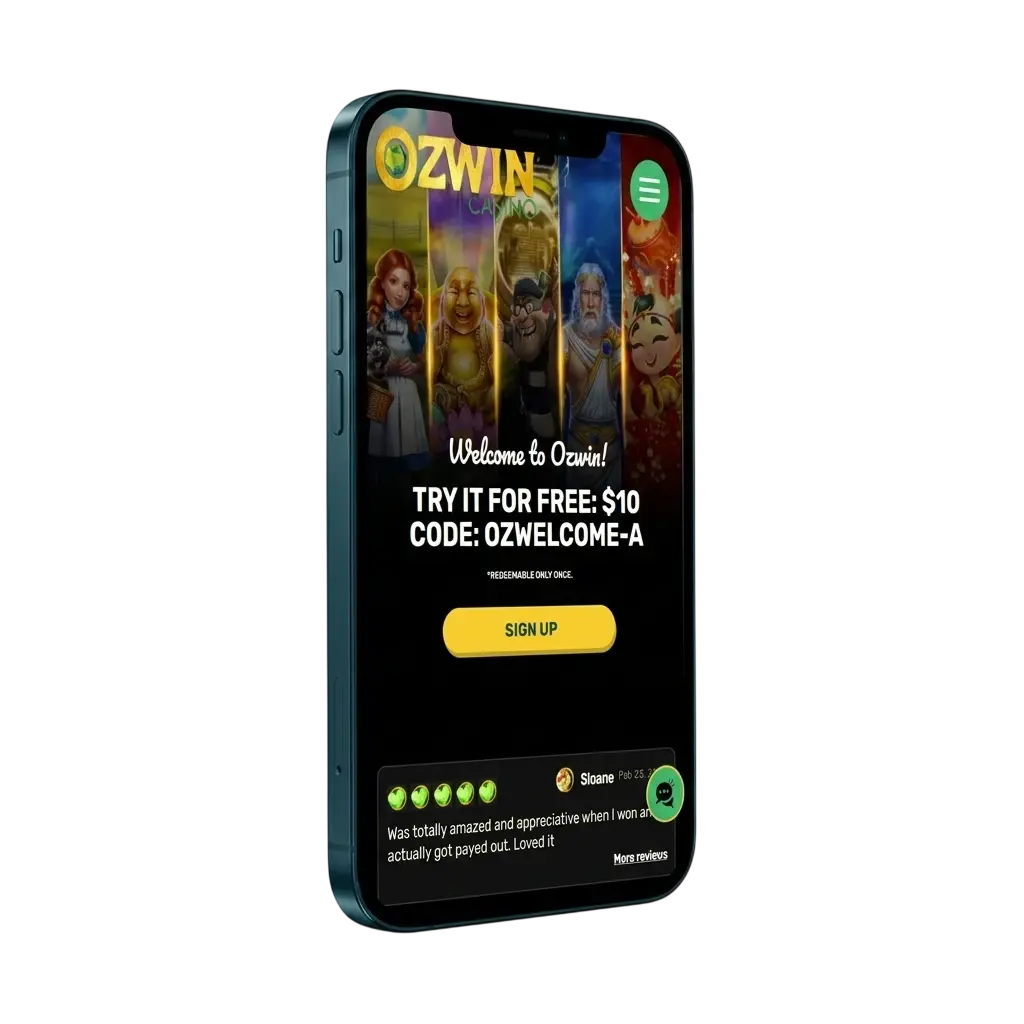 Ozwin casino app on Android and iOS devices