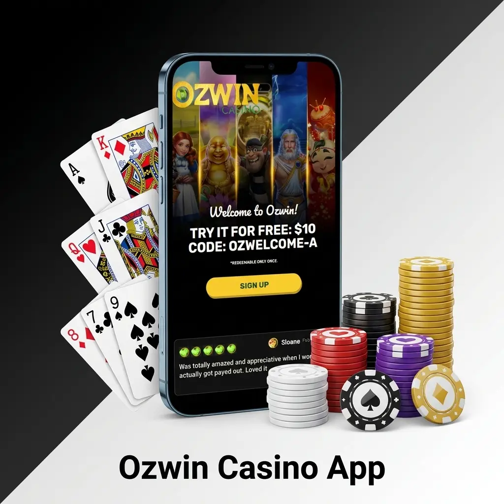 Ozwin Casino app home screen showing live tables