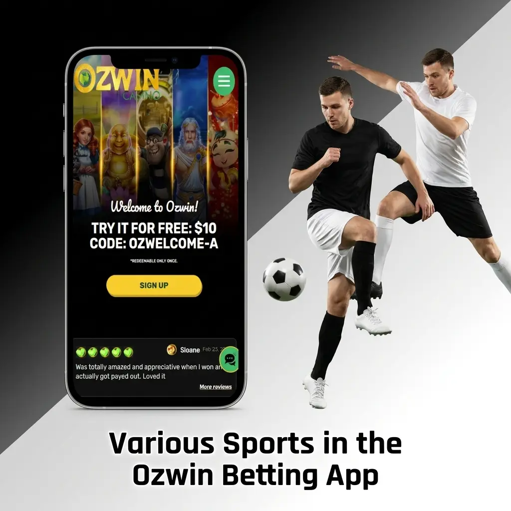 Sports betting options in the Ozwin app